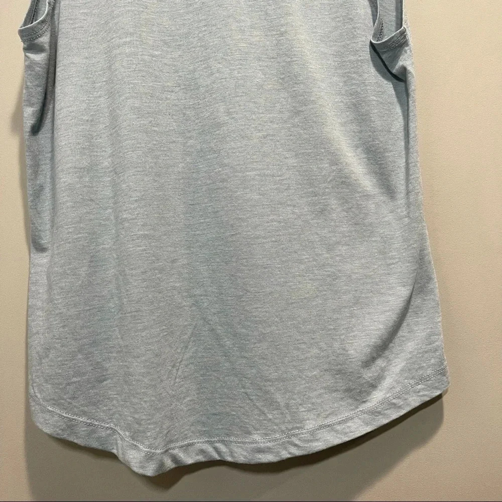 TRUE VINTAGE Blue Graphic Tee Sleeveless Crew Neck T-Shirt Top Size Large - Picture 8 of 9